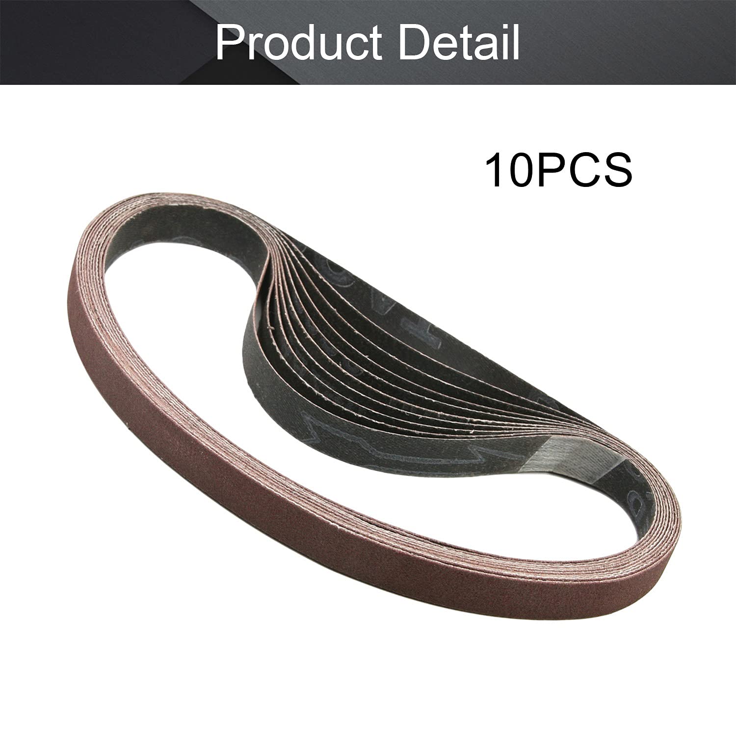 Utoolmart 0.5x18 Inch 240 Grit Aluminum Oxide Sanding Belts - 10 Pack for Wood Finishing, Metal Polishing & Drywall Sanding | Compatible with Portable Belt Sanders & Sharpening Tools | Durable Abrasive Paper for DIY Projects & Professional Use