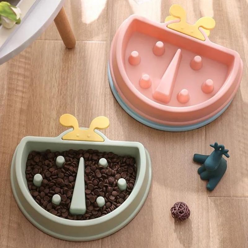 PSK PET MART Slow Feeder Dog Bowl - Anti-Choking, Anti-Slip Pet Food Dish with Fun Jungle & Fruit Designs - Perfect for Puppies, Small & Large Dogs During Mealtime or Training Sessions