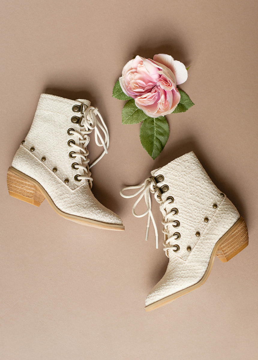 Ivory Eliza Boots - Women's Fashion Ankle Boots for Casual Wear, Office & Outdoor Activities
