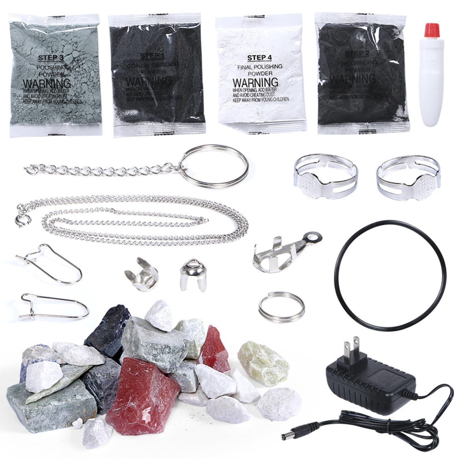 Electric Rock Tumbler Kit - Professional Gemstone Polisher Machine for DIY Jewelry Making, Stone Polishing Toy for Kids & Adults | Great for Science Projects, Crafting, and Educational Gifts