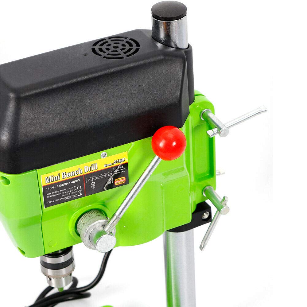480W Portable Bench Drill Stand - Mini Electric Workbench Drilling Machine with 1-10mm Chuck | Perfect for DIY Projects, Woodworking & Metalworking