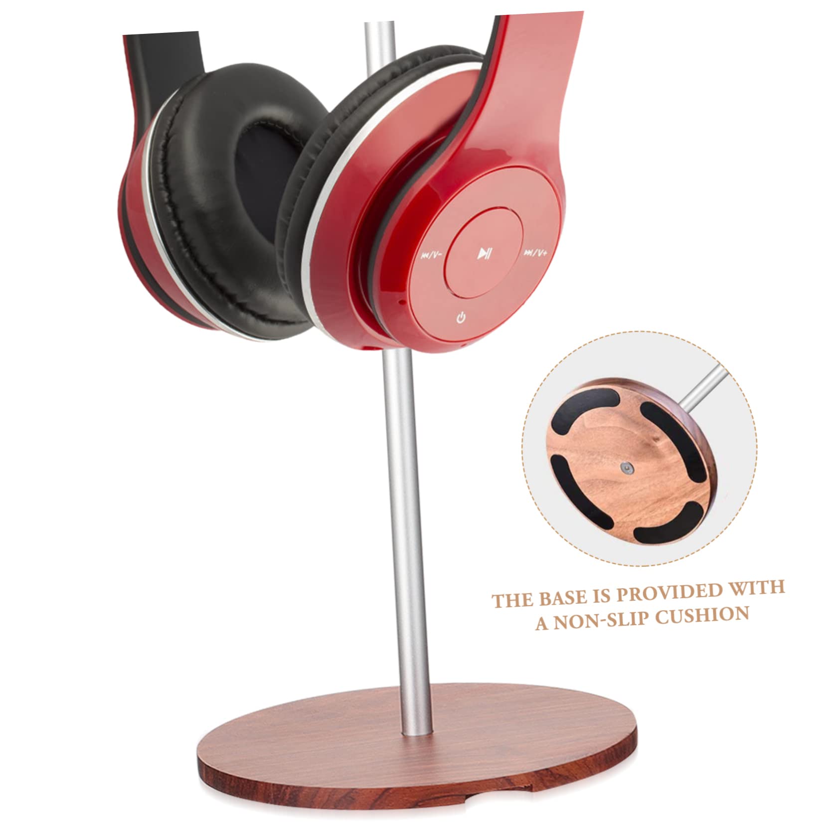 Artibetter 2 Pack Metal & Wood Headphone Stand - Premium Solid Wood Headset Holder with Sturdy Metal Base for Desk Organization (Perfect for Gaming Setups, Office Desks & Home Studios)