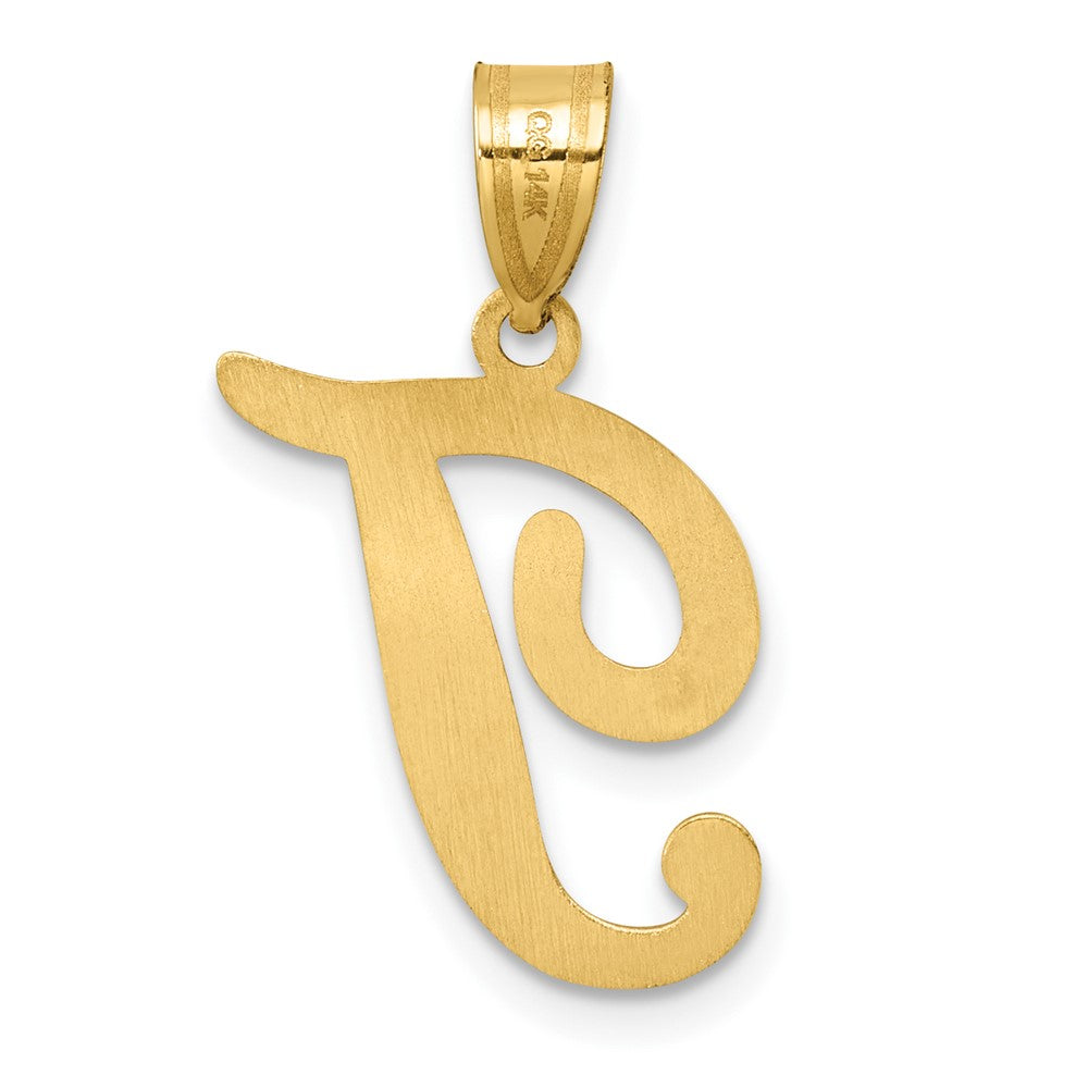 Gold Large Letter T Script Initial Pendant Necklace - Elegant Monogram Jewelry for Women | Perfect for Gifts, Birthdays & Special Occasions | Model YC1540T