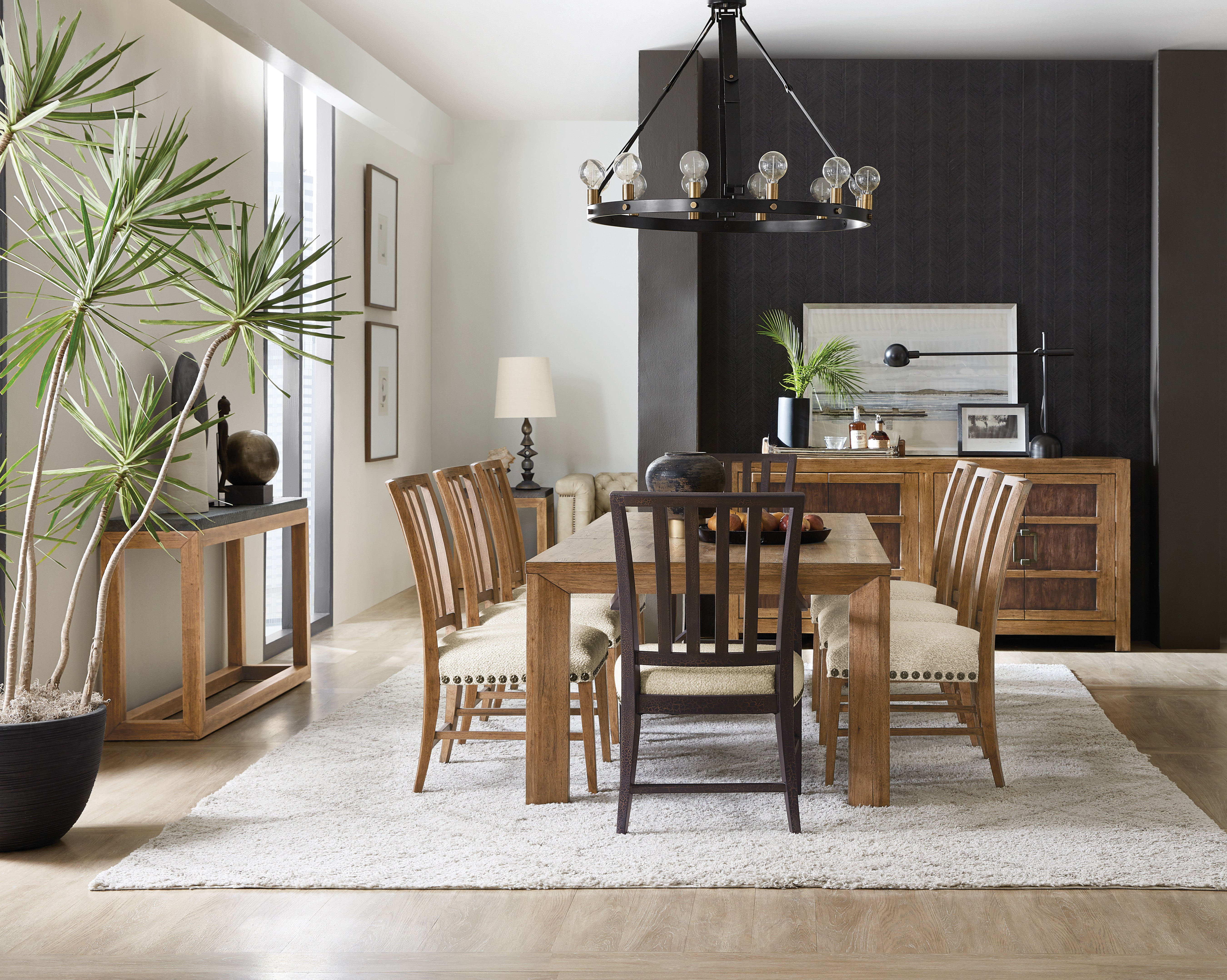 Expandable Big Sky Dining Table with 24 Inch Leaf - Extendable Farmhouse Style Leg Table for Kitchen, Dining Room & Small Space Gatherings