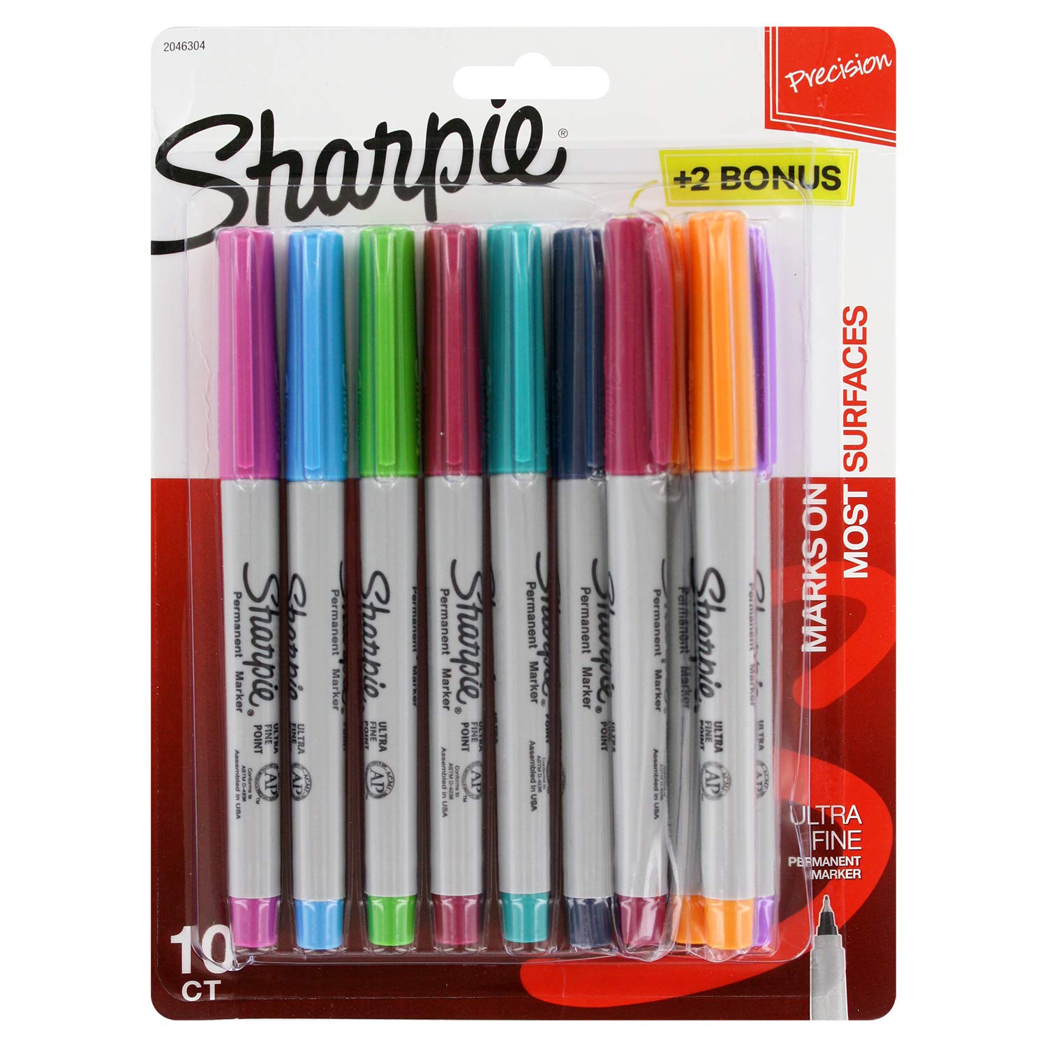 Sharpie Permanent Markers Ultra Fine Point - 10 Pack Assorted Fashion Colors for Art, School & Office Use | Bold Ink for Writing, Drawing & Crafting Projects