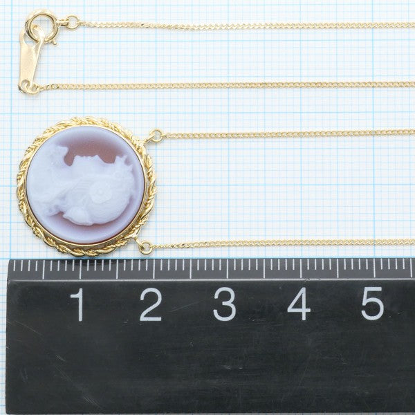 18K Yellow Gold Stone Cameo Necklace - Vintage Elegant Pendant Jewelry for Women - Perfect Gift for Birthday, Anniversary & Special Occasions