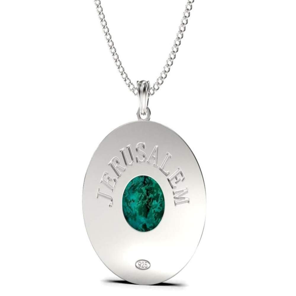 925 Sterling Silver Roman Glass Jerusalem Pendant Necklace - Authentic Jewish Jewelry for Men & Women - Perfect for Hanukkah Gifts, Bar Mitzvah & Religious Occasions