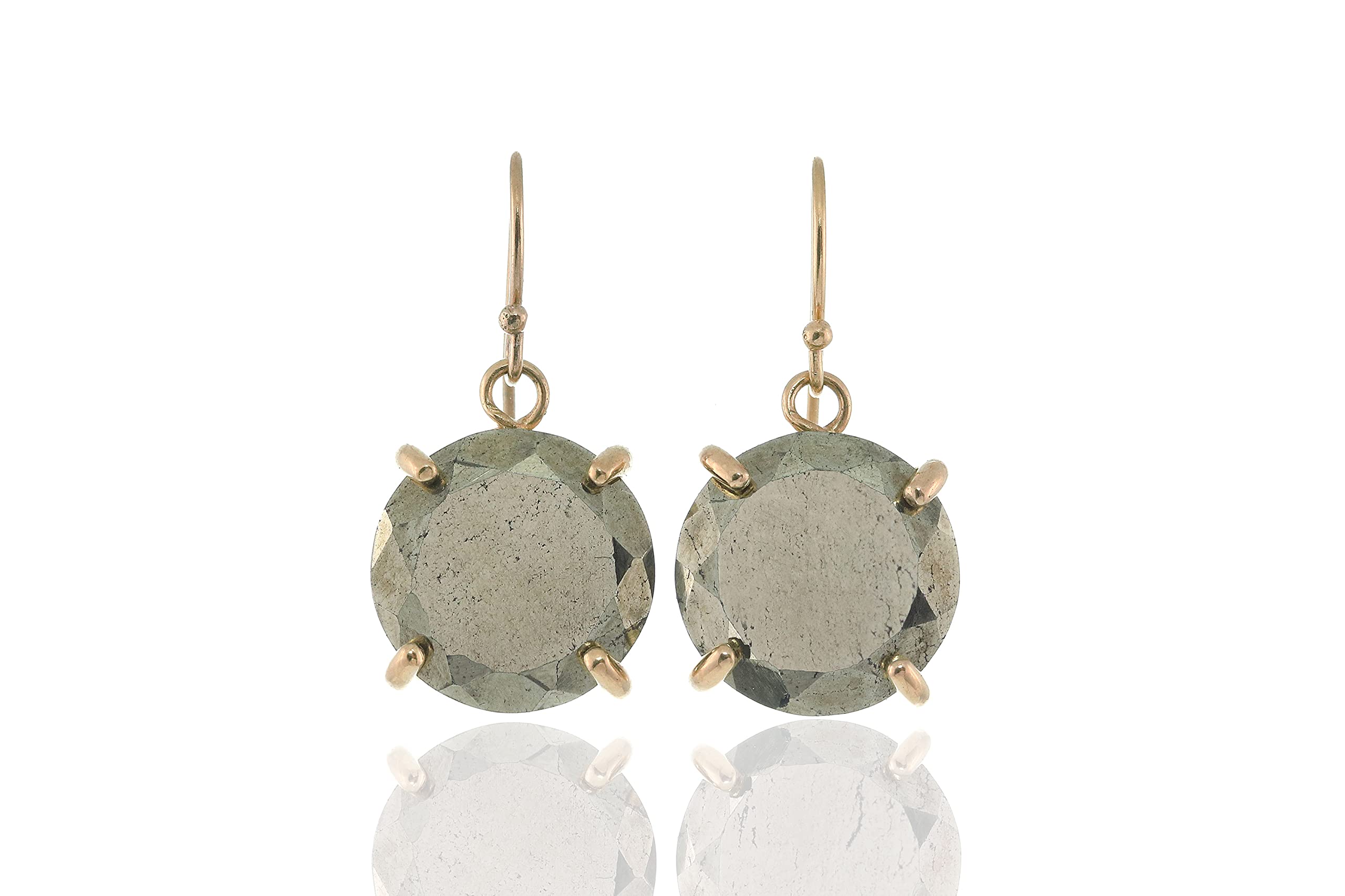 Handmade Anemone Drop Pyrite Stone Earrings for Women - 14K Gold Plated Bohemian Crystal Statement Jewelry - Gemstone Dangle Earrings with Gift Box | Perfect for Weddings, Parties & Boho Fashion