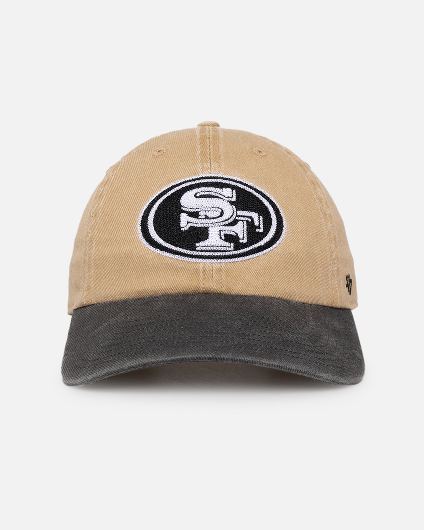 47 Brand San Francisco 49ers 'Apollo Chain' 47 Clean Up Strapback Khaki Hat - Official NFL Licensed Adjustable Baseball Cap for Men & Women - Perfect for Game Day, Casual Wear & Sports Fans