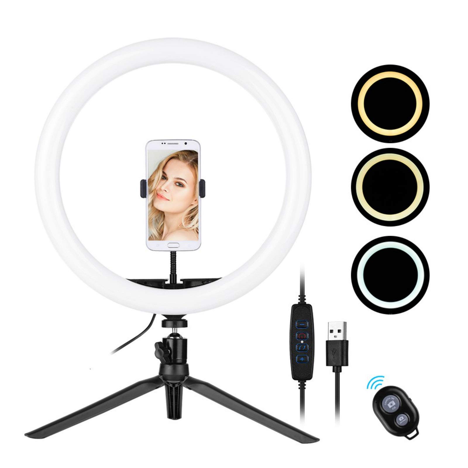 12inch LED Ring Light 5600-8200K with Tripod & Phone Stand - Perfect for Live Streaming & Photography