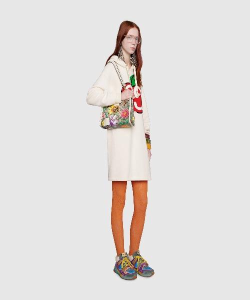 Gucci Padlock Small Shoulder Bag in White Flora Print - Luxury Crossbody Purse for Women, Perfect for Date Night & Evening Events