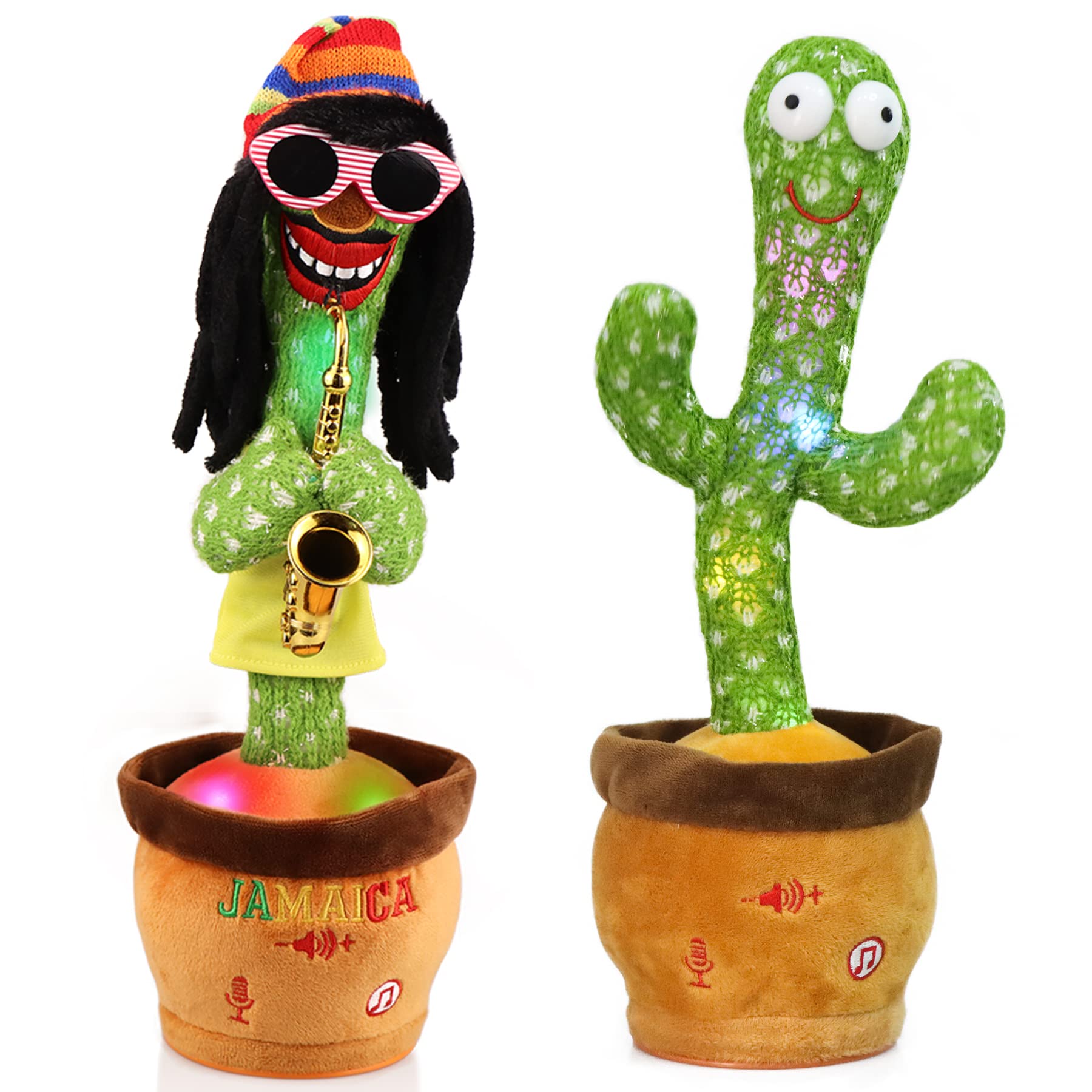 Emoin Dancing Cactus Toy - Talking Singing Plush Musical Cactus for Kids, Repeating Fun Interactive Toy, Perfect Birthday Gift for Boys & Girls | Great for Playtime, Learning & Toddler Entertainment