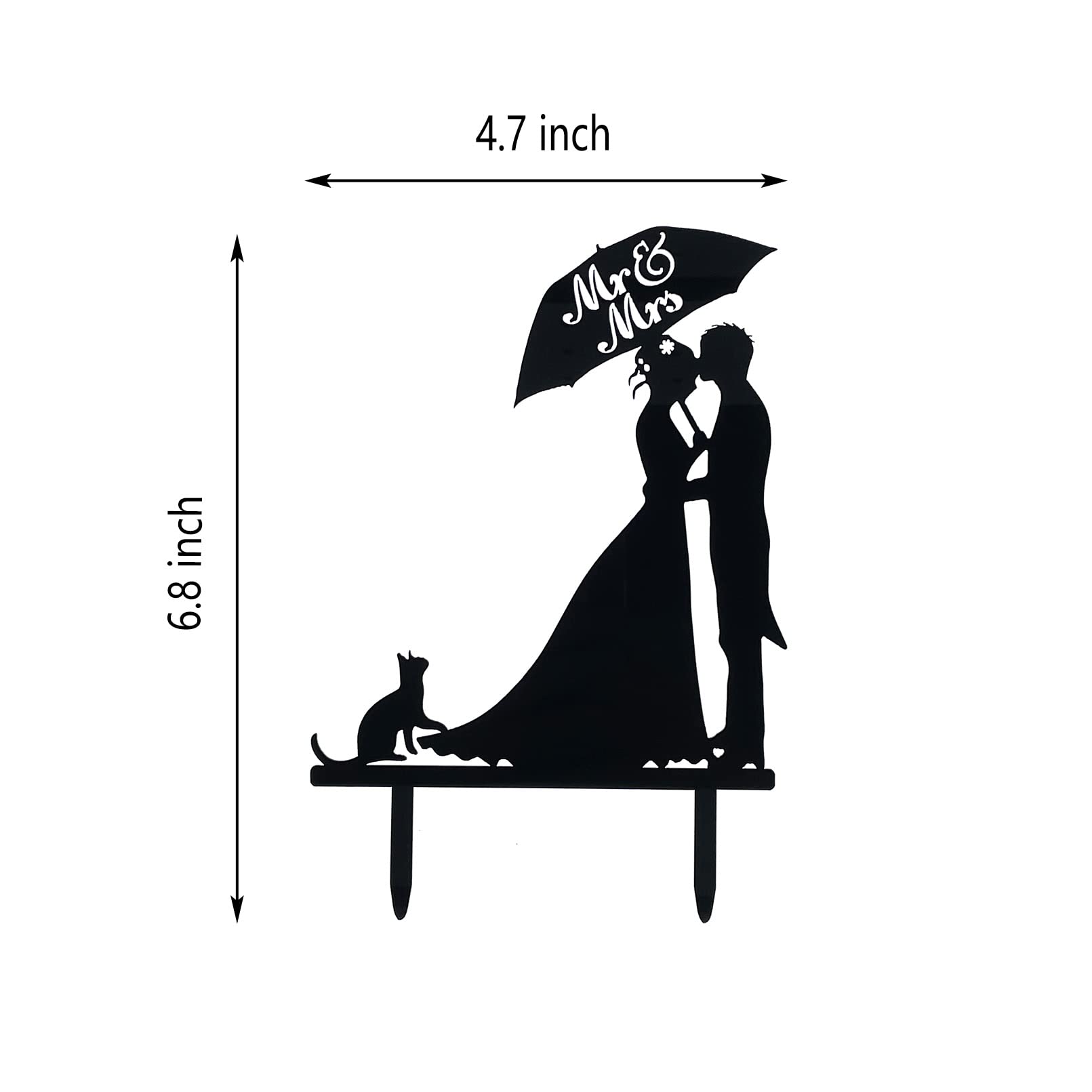 Elegant Black Acrylic Mr & Mrs Cake Topper - Wedding Anniversary Cake Decorations - Perfect for Anniversary Cakes, Wedding Desserts & Romantic Celebrations