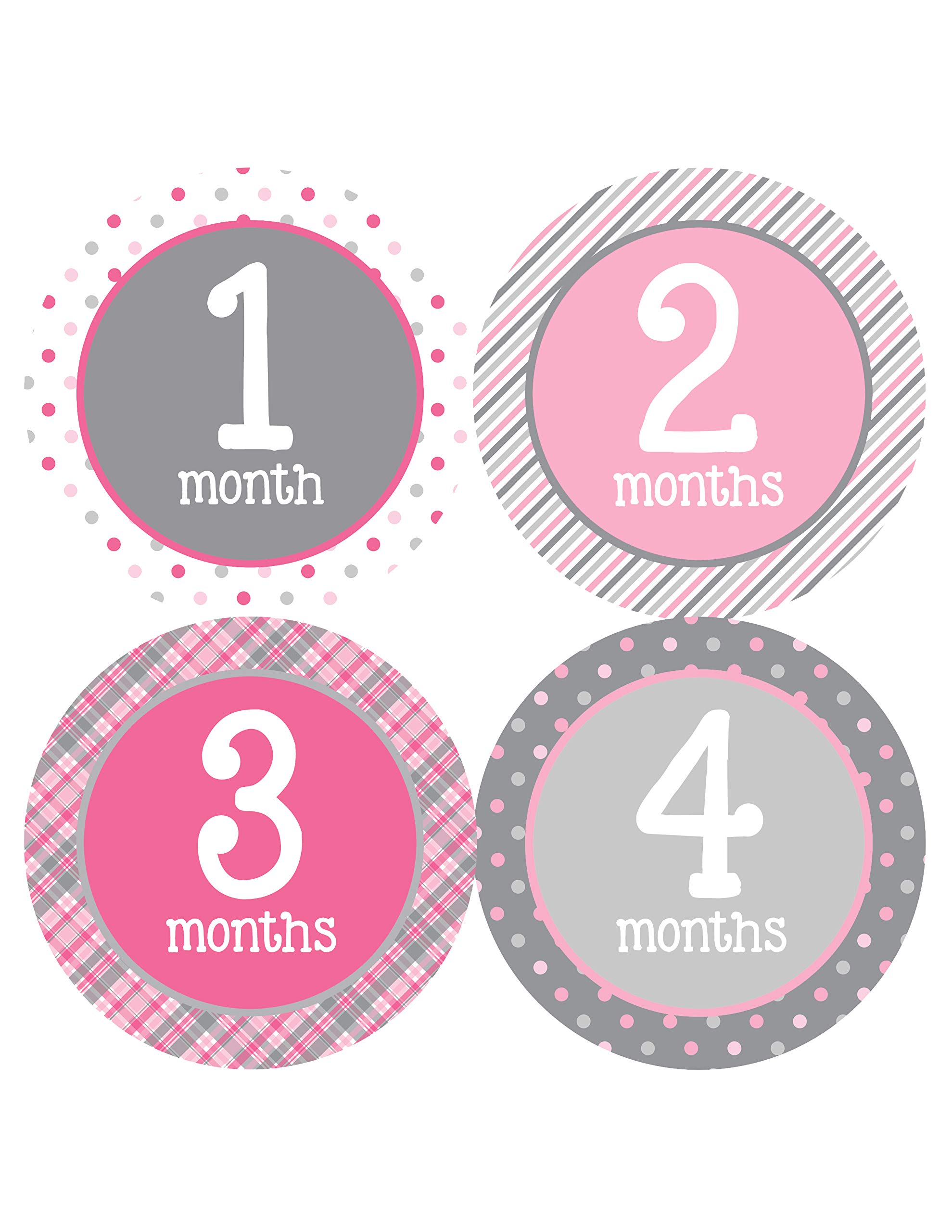 Baby Monthly Milestone Stickers Set of 20 - Newborn Girl Growth Tracking Stickers - Perfect for Baby Photo Shoots, Scrapbooking & Memory Books