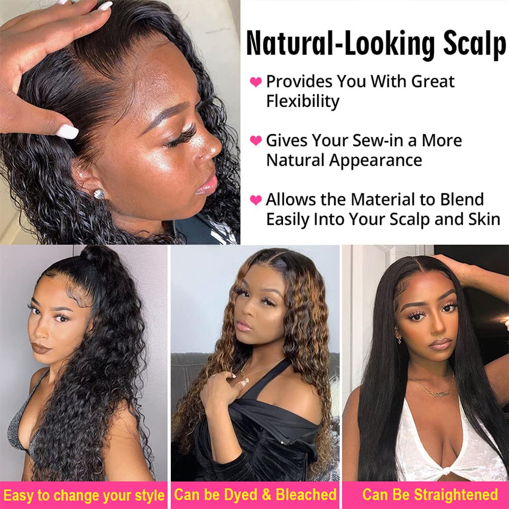 13x4 Deep Wave Lace Front Wig Human Hair | Pre Plucked Brazilian Virgin Hair with Baby Hair | 180% Density Wet & Wavy Transparent Lace Wig | Natural Black Color 24 Inch | Perfect for Daily Wear, Parties & Special Occasions