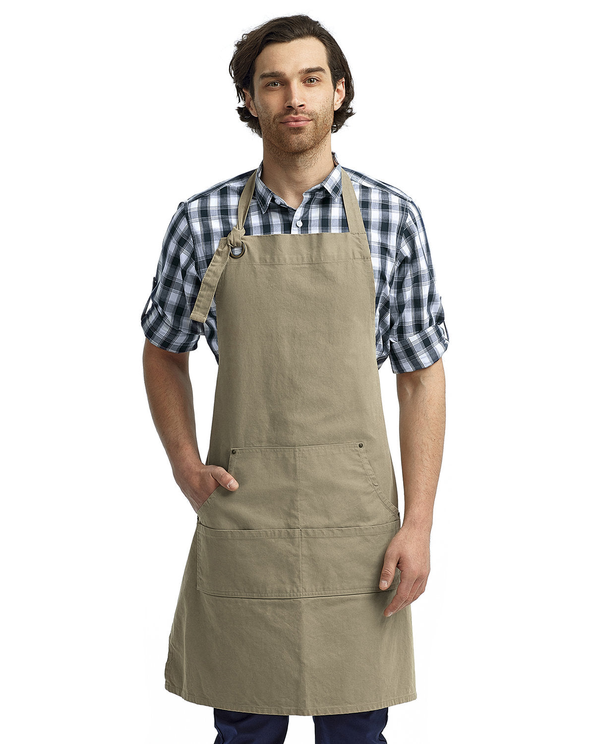 Reprime RP137 Heavy Duty Unisex Canvas Apron with Pockets - Durable Workwear for Cooking, Gardening, Woodworking & DIY Projects