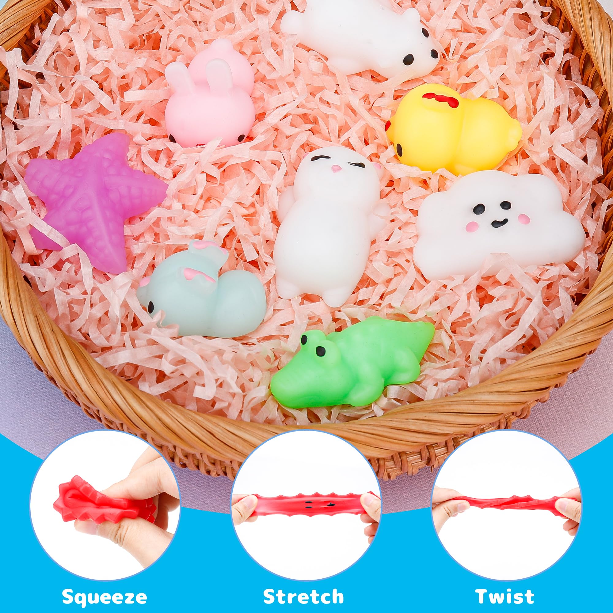 30-Pack Mochi Squishy Toys Set - Cute Stress Relief & Party Favors for Kids - Birthday Gifts for Boys & Girls - Classroom Prize Treasure Box with Storage - Perfect for Goodie Bags, Sensory Play & Anxiety Relief