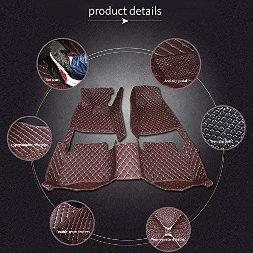 Premium Leather Car Floor Mats for BMW X2 F39 (2018) - Waterproof Full Coverage Floor Liners - Red Artificial Leather - Perfect for All-Weather Protection & Luxury Interior Upgrade