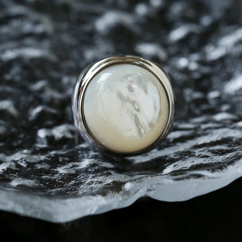 925 Sterling Silver Mother of Pearl Ring for Women - Elegant Pearl Inlay Jewelry Gift for Birthday, Anniversary & Special Occasions - Perfect for Weddings, Parties & Everyday Wear