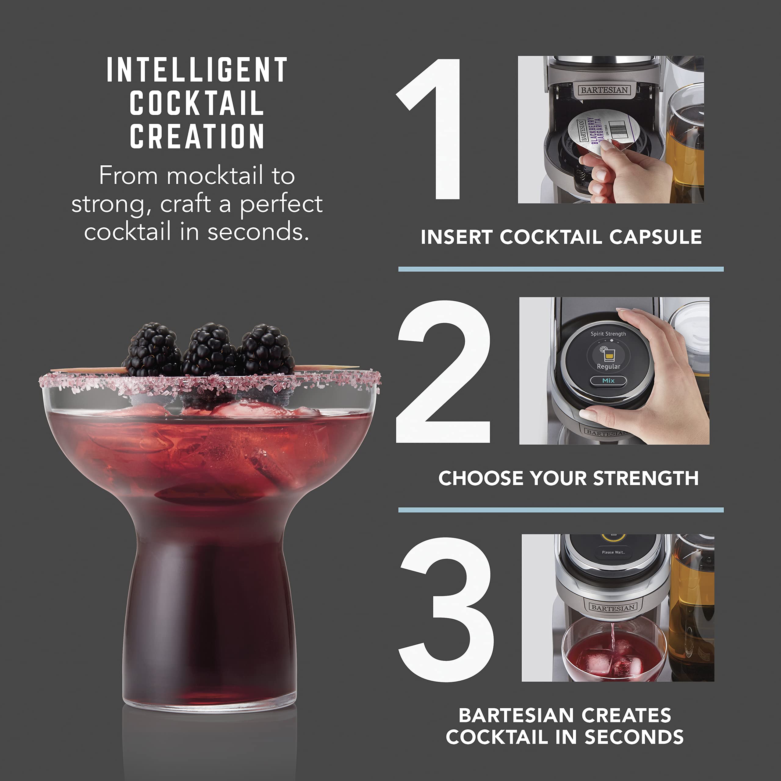 Bartesian Duet Cocktail Machine with 2 Glass Spirit Bottles (Renewed) - Premium Home Bar Mixer for Margaritas, Martinis & More | Perfect for Parties, Entertaining & Home Cocktail Making