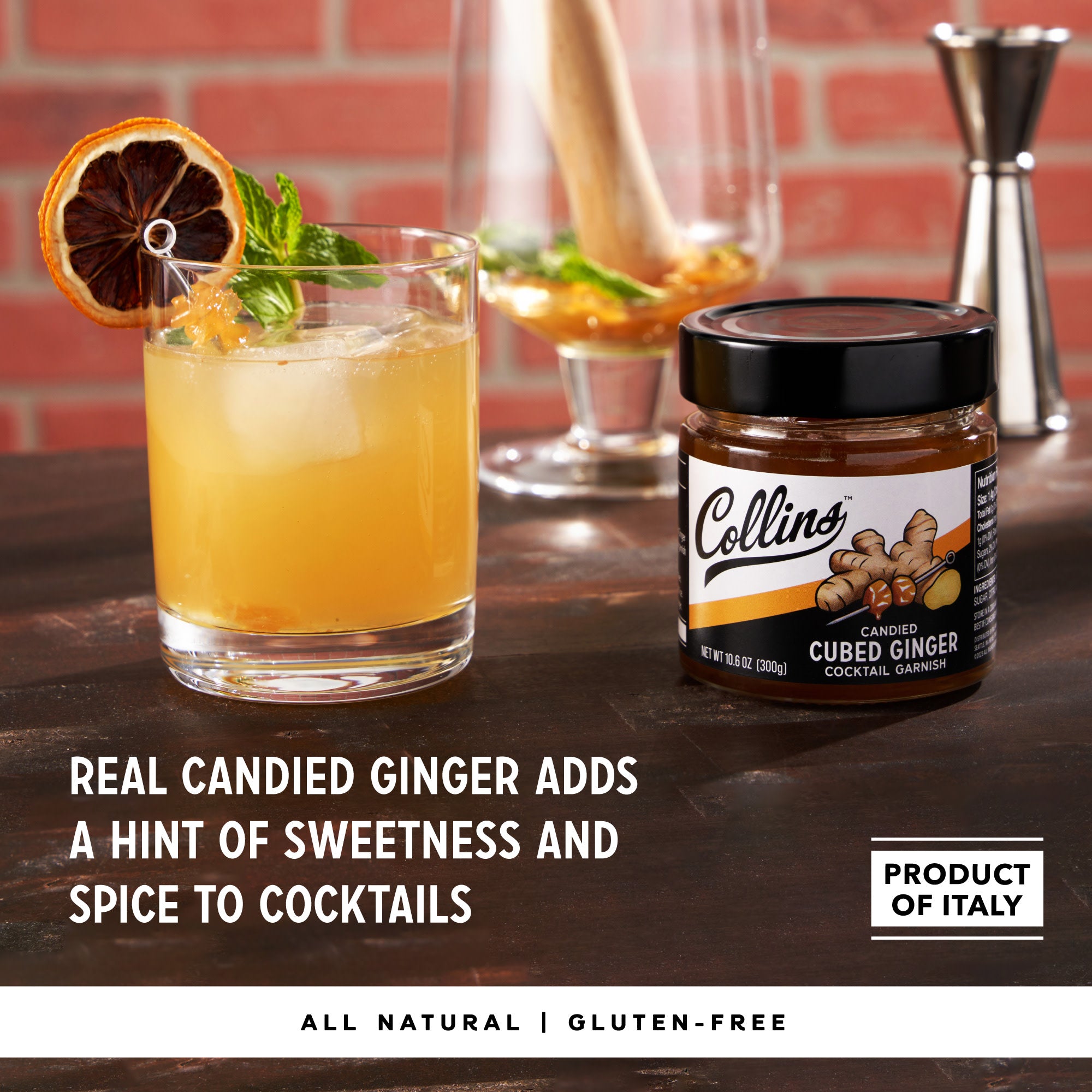 Premium Candied Stem Ginger in Syrup - 10.6 Oz Jar | Sweet & Spicy Ginger Treat | Perfect for Baking, Tea, Cocktails & Gift Giving