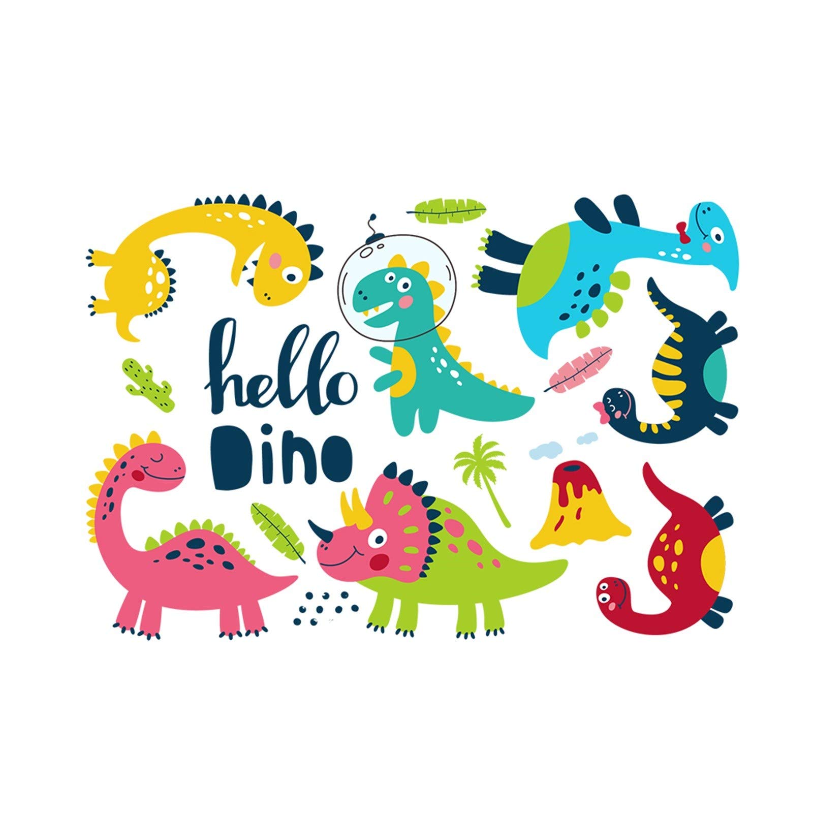 Dinosaur Wall Stickers for Kids - PVC Waterproof Decals for Room Decor, Water Bottles & Nursery - Fun Dinosaur Theme Stickers for Boys & Girls Bedrooms, Playrooms & School Supplies