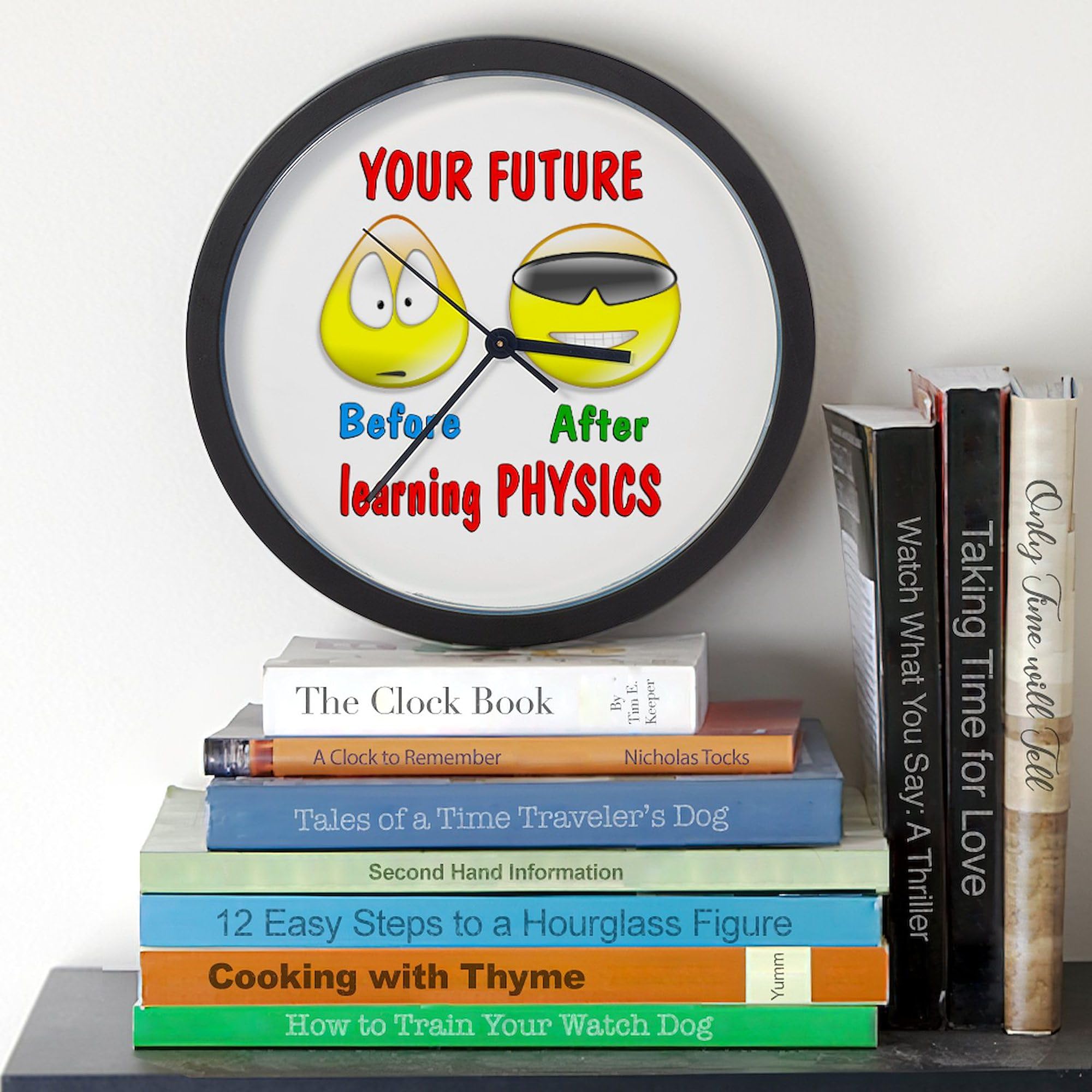 Physics Future 10-Inch Wall Clock - Silent Non-Ticking Decorative Clock for Living Room, Kitchen, Office & Classroom | Perfect Gift for Science Teachers & Physics Lovers