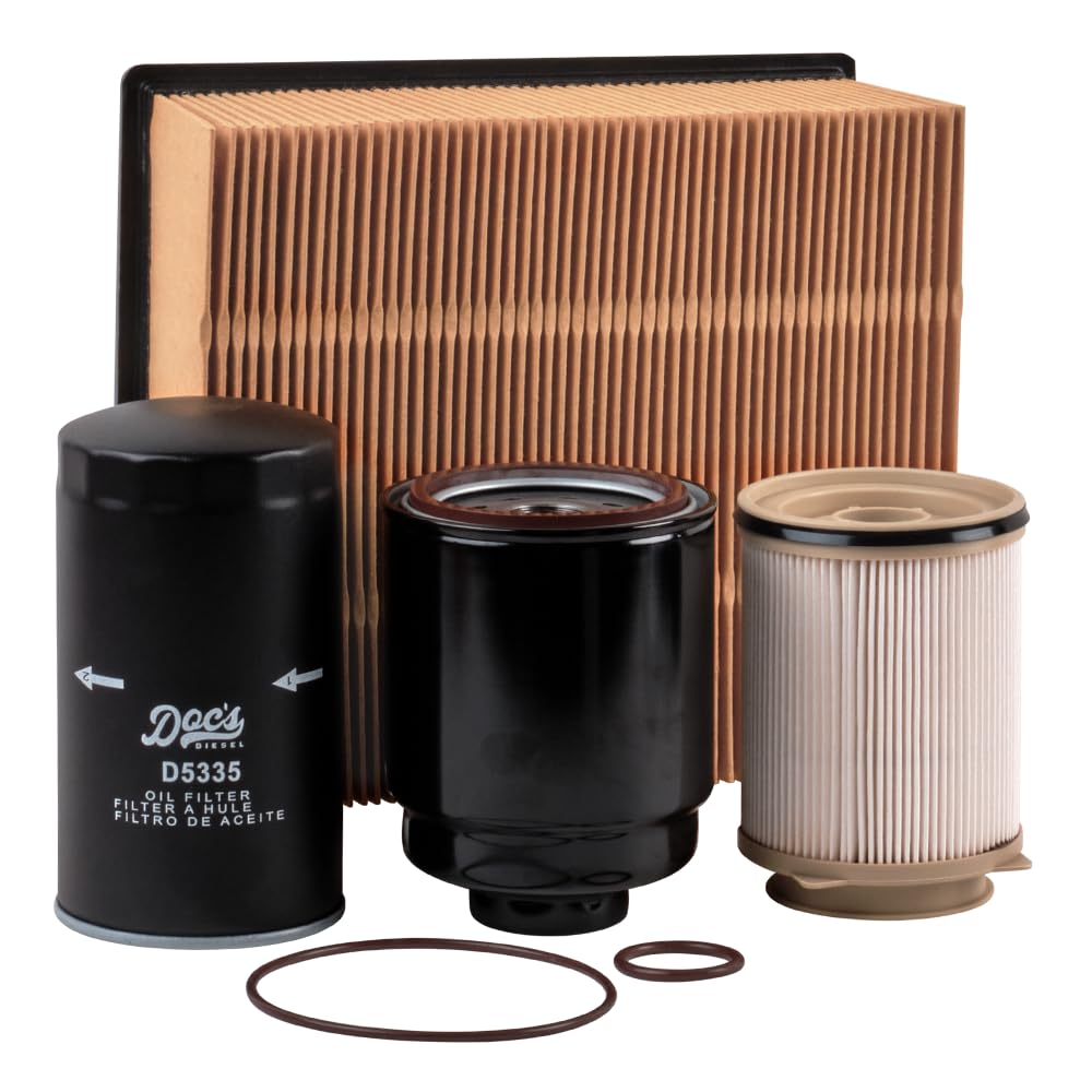 DOC'S DIESEL Ram 6.7L Cummins Oil Air Fuel Filter Water Separator Kit for 2013-2018 Dodge Ram 2500 3500 | Replaces OEM 68197867AA 68157291AA 53034051AB 05083285AA | Heavy Duty Engine Protection for Towing & Off-Road Use