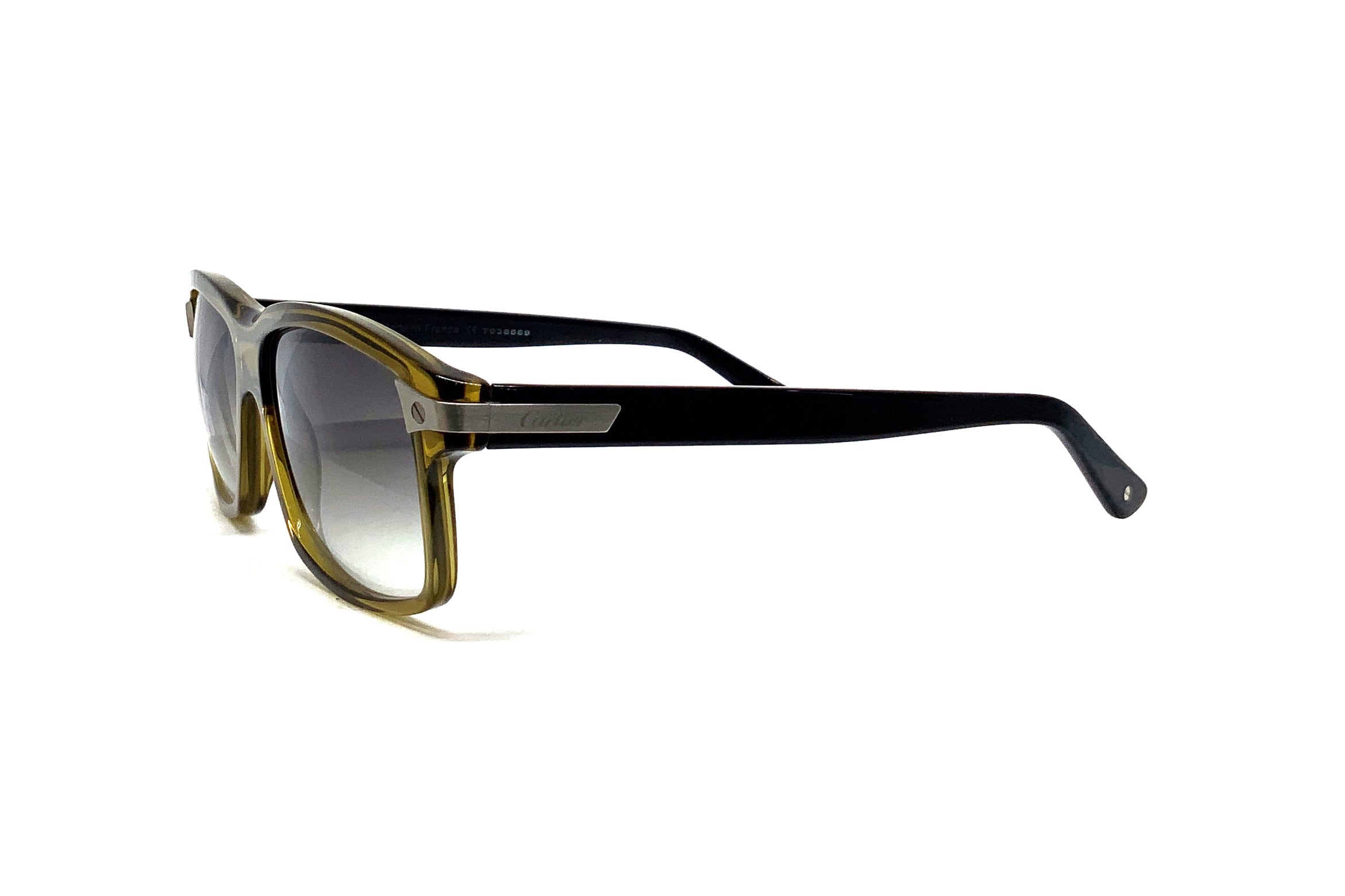 Cartier Olive & Black Rectangular Polarized Sunglasses for Women & Men - Luxury UV Protection Shades for Driving, Beach & Outdoor Activities
