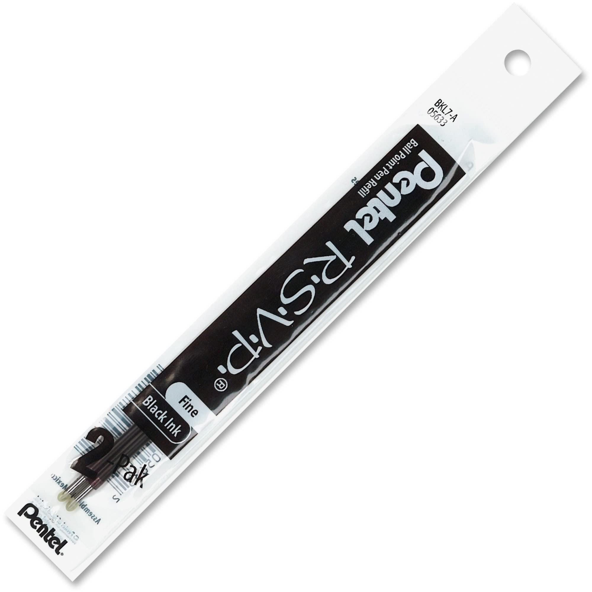Pentel® R.S.V.P.® Ballpoint Pen Refills - 0.7mm Fine Point Black Ink (Pack of 2) - Perfect for Office, School & Everyday Writing Needs