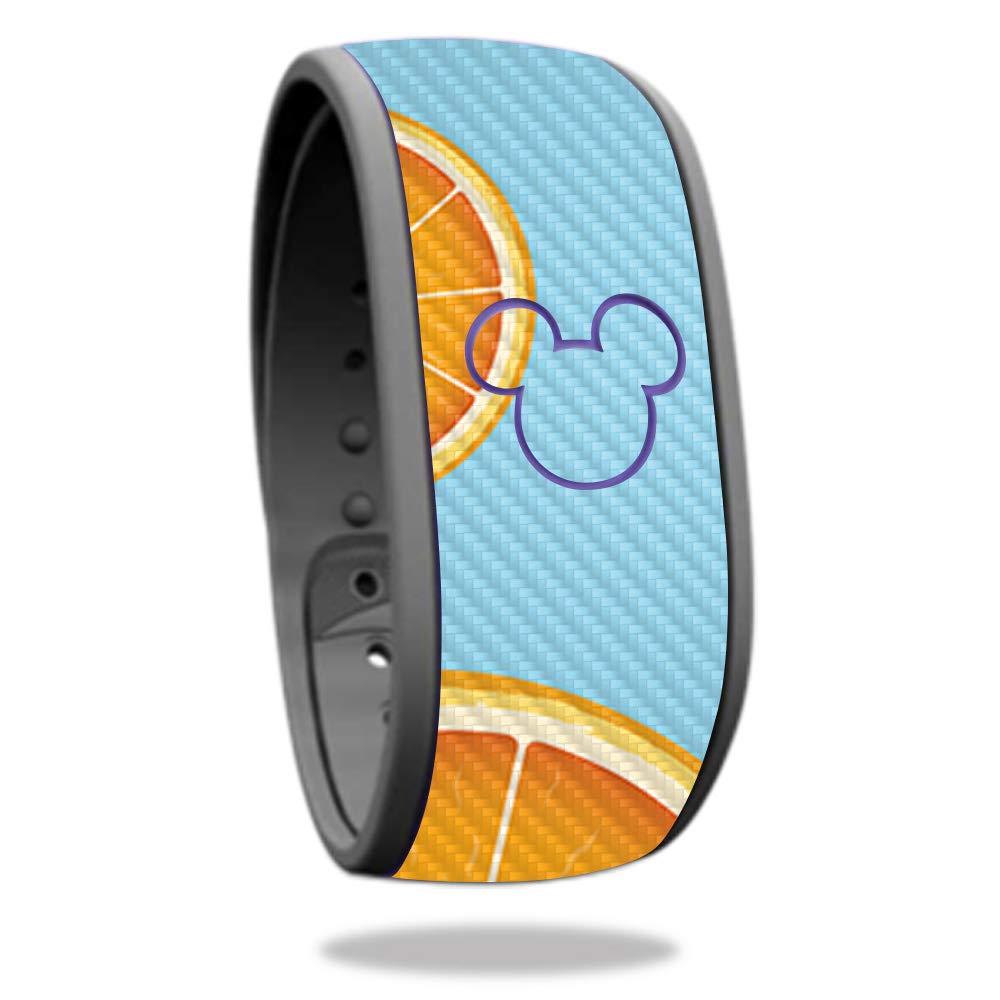 MightySkins Carbon Fiber Skin for Disney MagicBand - Orange Slices | Protective & Durable Textured Cover | Easy to Apply & Remove | Made in USA | Perfect for Theme Parks & Disney Vacations