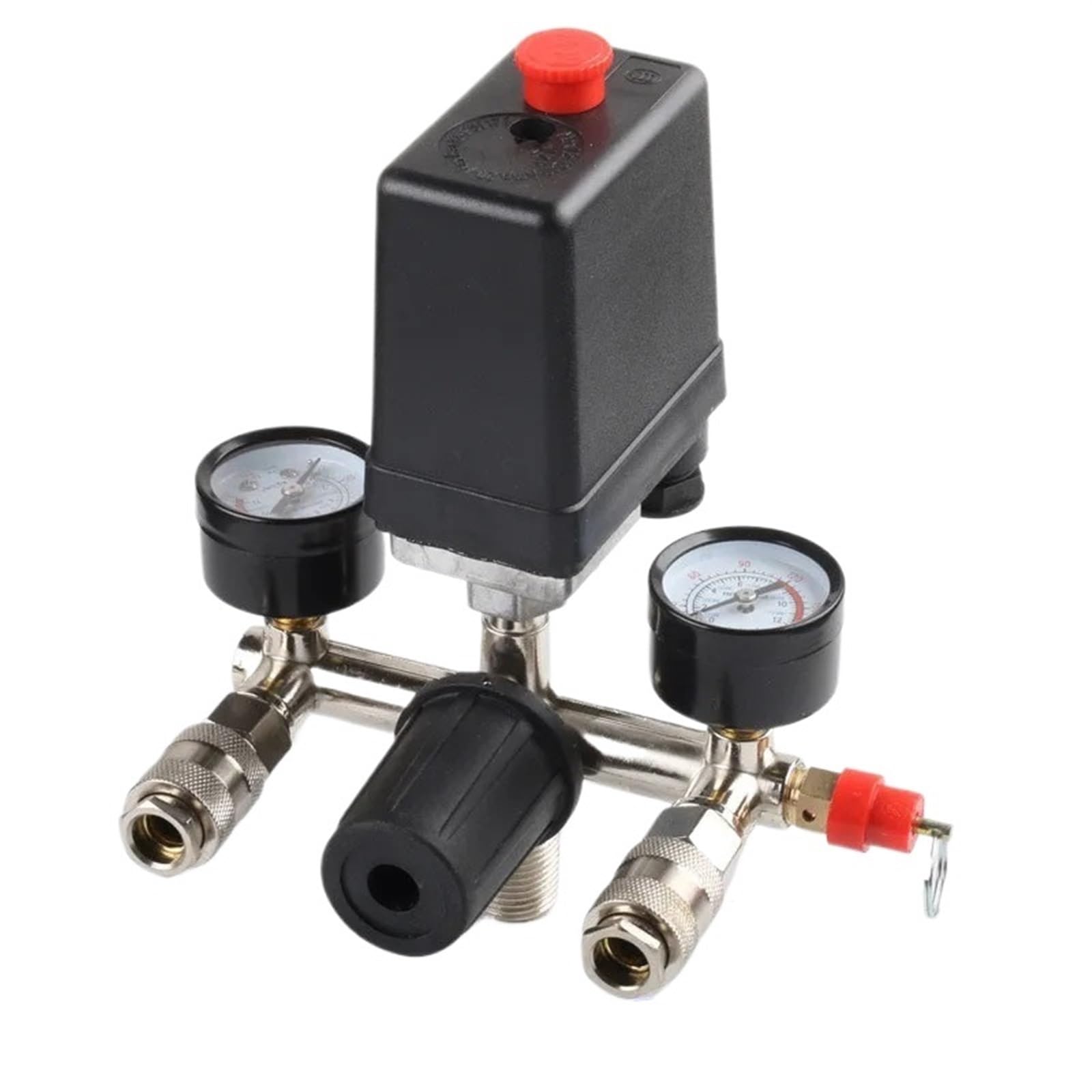 220V/380V 90-120 PSI Air Compressor Pump with Pressure Switch, Control Valve, Manifold, Relief Regulator & Gauge - Heavy Duty for Industrial & Home Garage Use (Color: 220V)