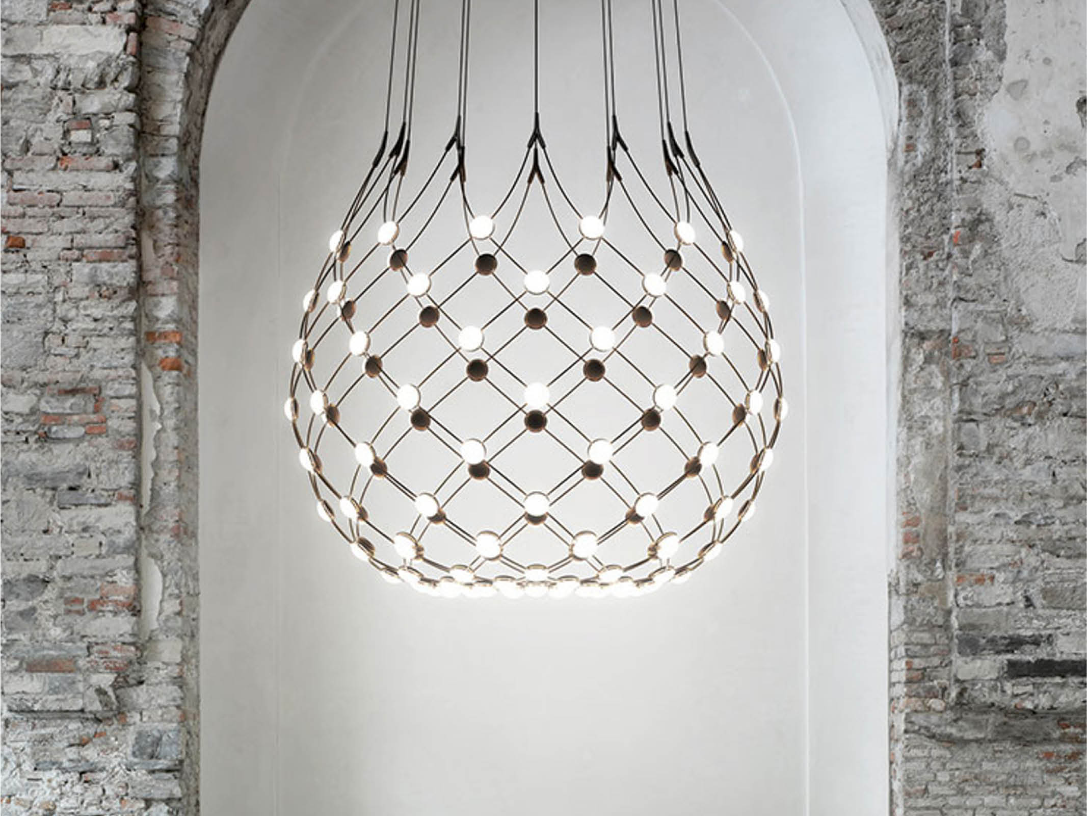 Modern Industrial Mesh Suspension Light - Adjustable Hanging Pendant Lamp for Kitchen Island, Dining Room, and Living Room Decor