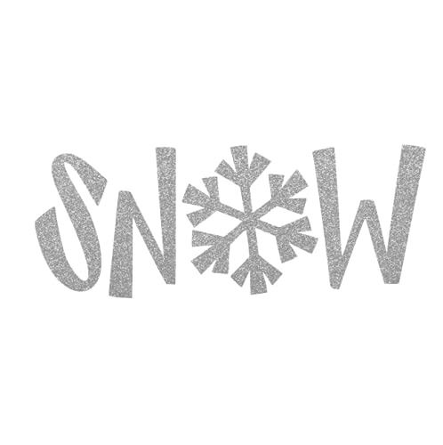 DIY Snow Iron On Transfer for Fabric - Silver Glitter Heat Transfer Decal for Christmas Crafts & Winter Clothing Decorations | Perfect for Holiday Sweaters, Scarves & Home Decor
