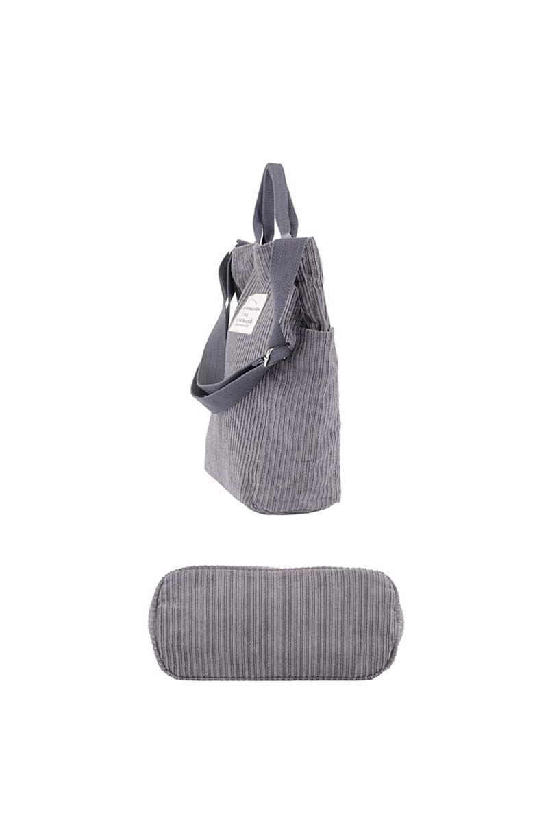 Stylish Women's Corduroy Shoulder Bag - Fashionable Tote, Crossbody & Top Handle Handbag with Pockets for Work, Travel & Daily Use