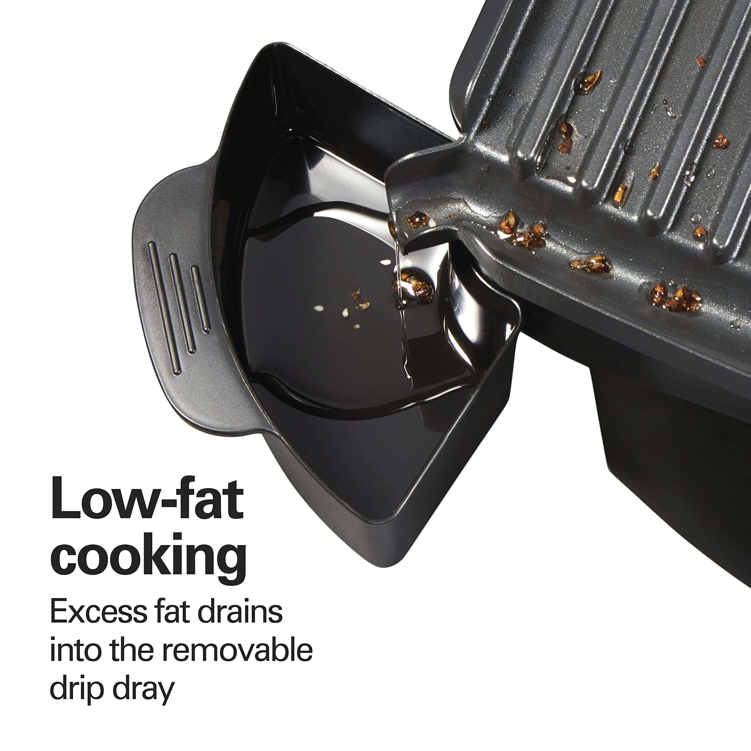 Hamilton Beach Steak Lover's Electric Indoor Searing Grill - 100 Sq Inch Nonstick Surface, Stainless Steel (Model 25331) in Black & Stainless - Perfect for Indoor Grilling, Searing Steaks, Burgers & More - Ideal for Apartments, Small Kitchens & Smoke-Free Cooking