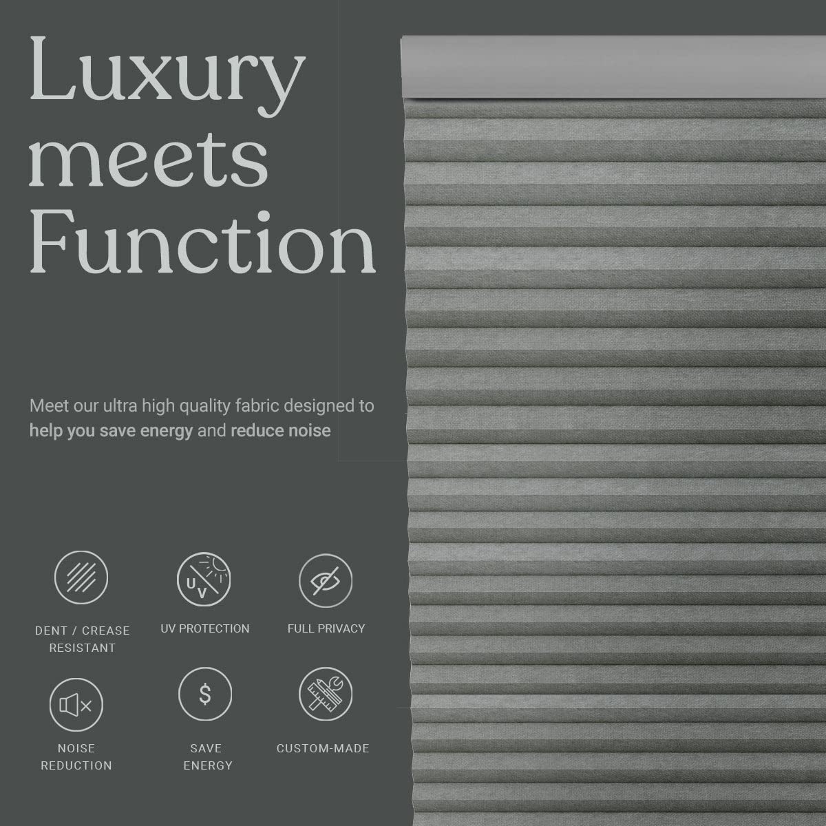 Premium Blackout Cellular Shades - Cordless Honeycomb Blinds for Windows | 55.5