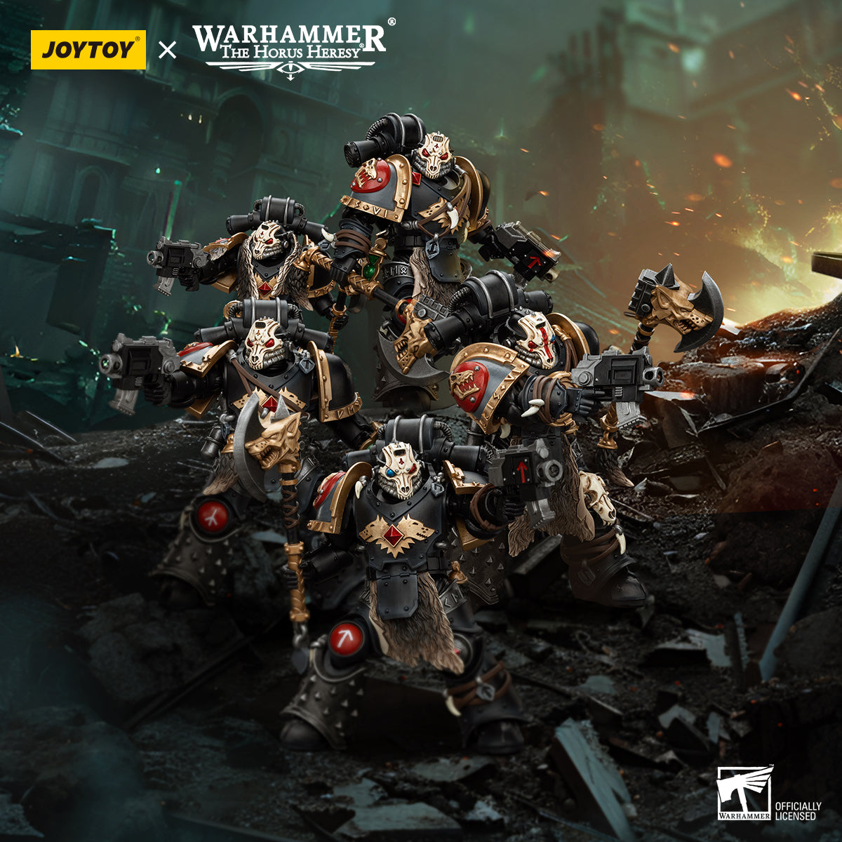 1/18 JOYTOY Warhammer Action Figure - The Horus Heresy Space Wolves Deathsworn Pack - Highly Detailed Collectible Model for Warhammer 40K Fans & Tabletop Gaming Enthusiasts
