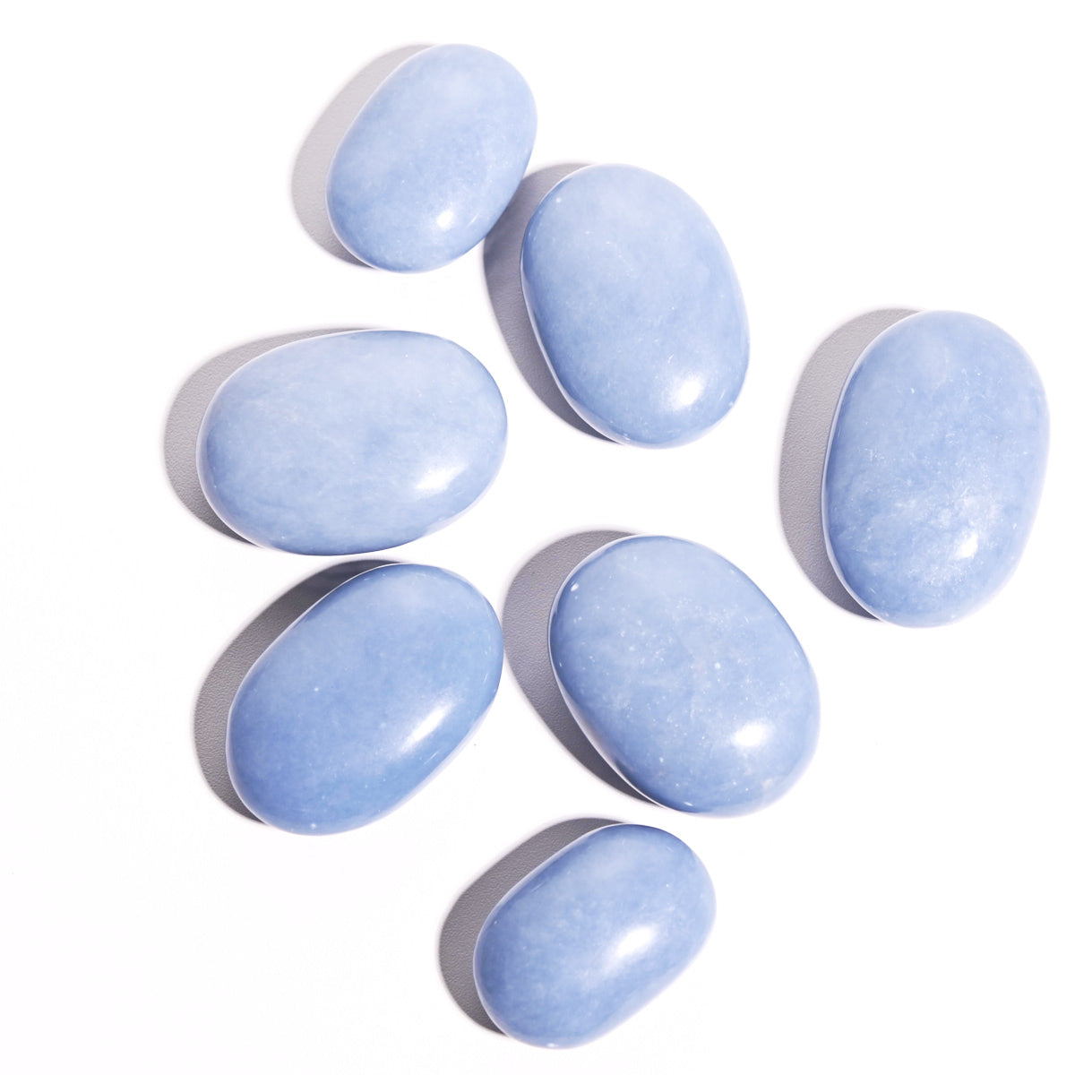 Angelite Palm Stone - Natural Healing Crystal for Stress Relief, Meditation & Spiritual Balance | Perfect for Reiki, Chakra Healing & Relaxation