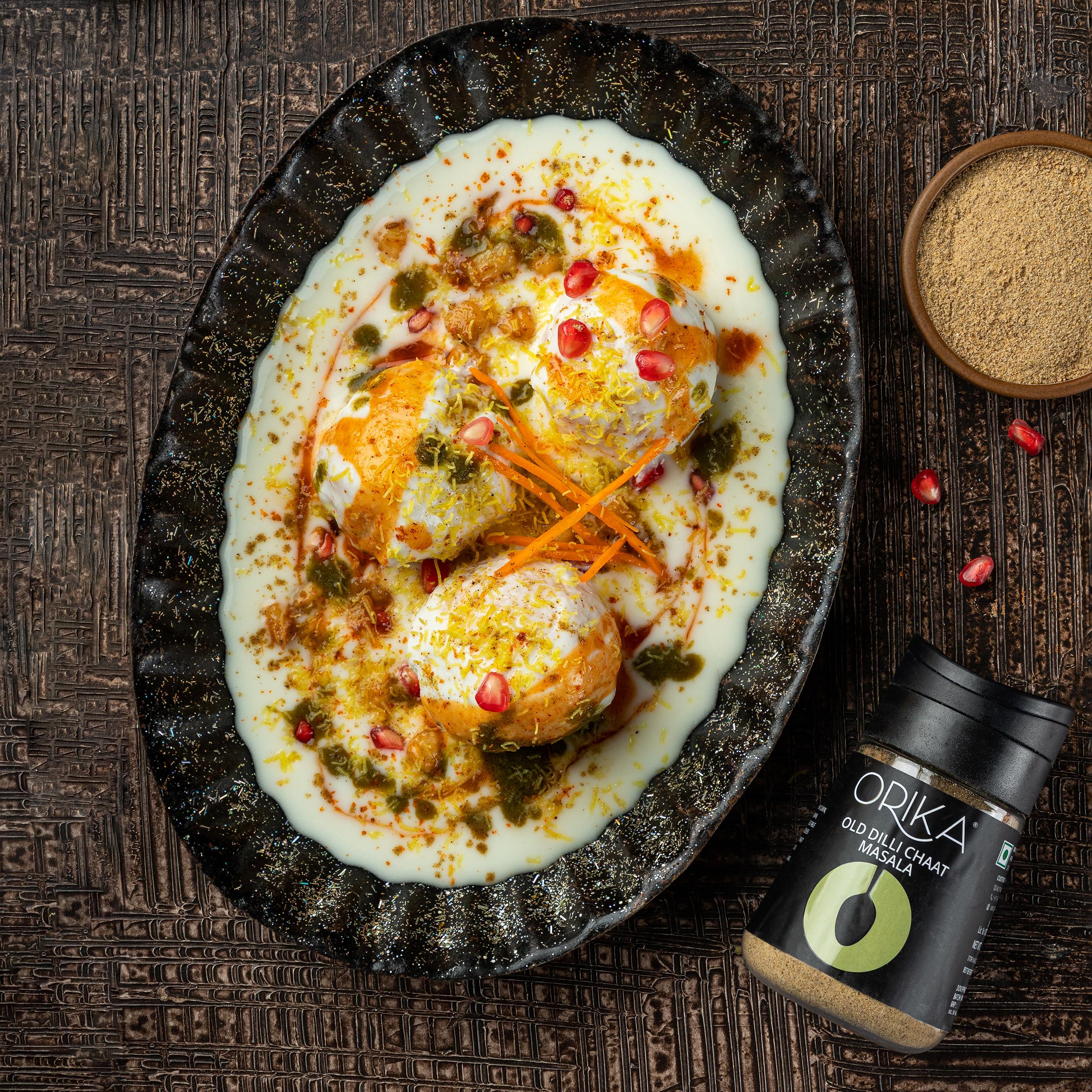 Orika Old Dilli Chat Masala - Premium Indian Spice Blend, 100% Pure Natural Seasoning for Chaat, Fruits, Salads & Snacks (90g) | Authentic Flavor Enhancer for Street Food & Home Cooking