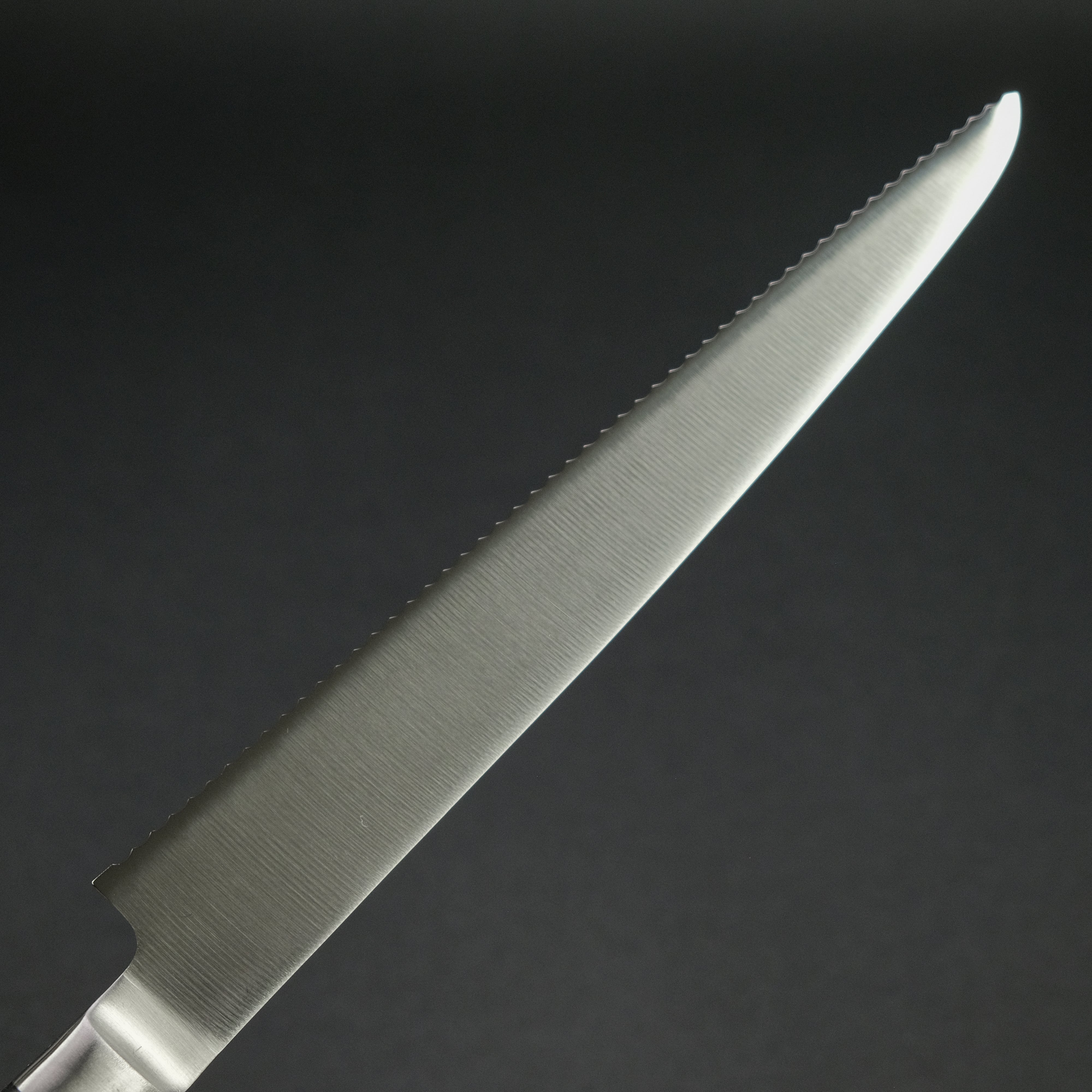 Premium Tsubaya 210mm Bread Knife with Pakka Wood Handle - Sharp Stainless Steel Blade for Slicing Bread, Cakes, and Pastries - Perfect for Home Bakers and Professional Kitchens