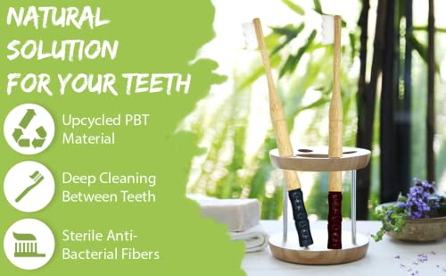 Eco-Friendly Bamboo Toothbrushes for Adults - Extra Soft Bristles for Sensitive Teeth & Gum Recession | Biodegradable Wooden Toothbrush for Sustainable Oral Care | Perfect for Travel, Home & Zero-Waste Lifestyle