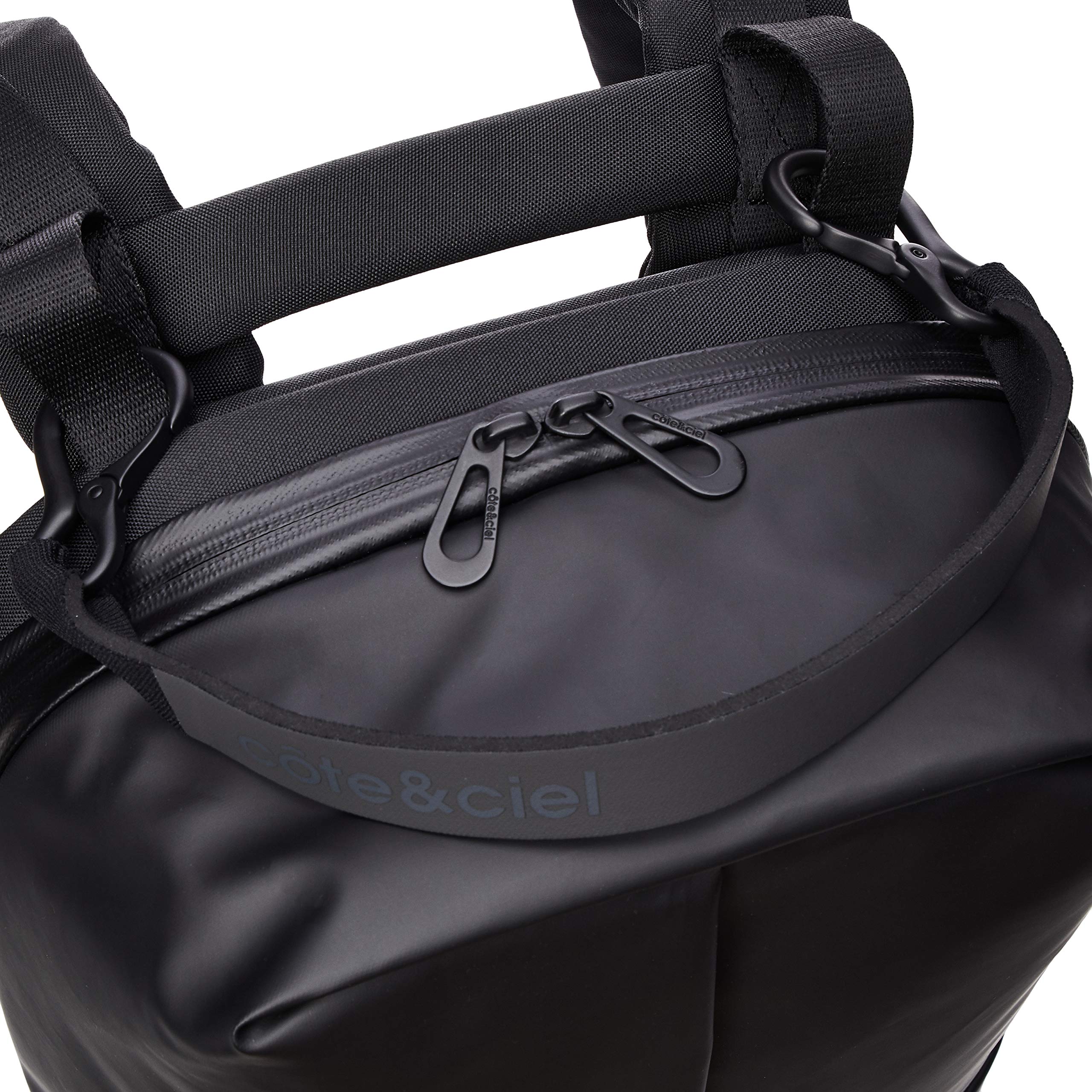Cote&Ciel Obsidian Somme Backpack - Premium Black Laptop Backpack for Work & Travel | Water-Resistant Unisex Daypack for Professionals & Students | Perfect for Commuting, Business Trips & Campus Life