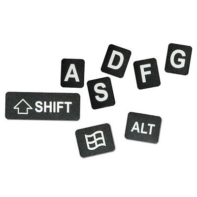 Large Print Keyboard Stickers for Seniors & Visually Impaired - Black & White Labels for Easy Typing - Perfect for Computers, Laptops, and Office Use