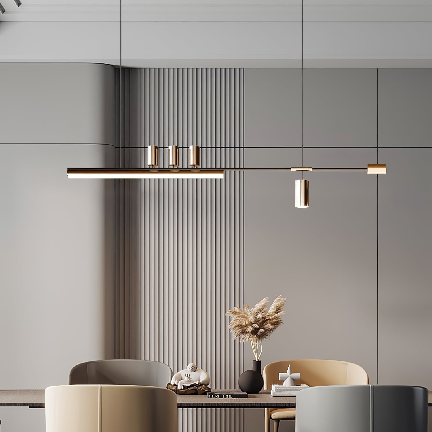 Arc Horizon Island Pendant Light - Modern Hanging Light Fixture for Kitchen Island, Dining Room & Living Room | Dimmable LED Chandelier with Adjustable Height