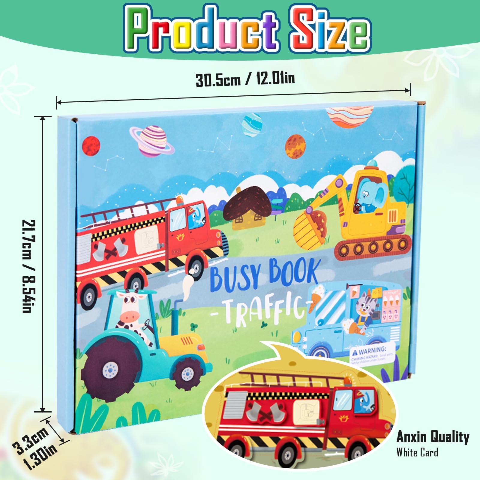 Montessori Quiet Book for Kids - Educational Busy Book with Transport Theme, Sensory Toy for Early Learning, Perfect Gift for Boys & Girls - Ideal for Travel, Home & Classroom Activities