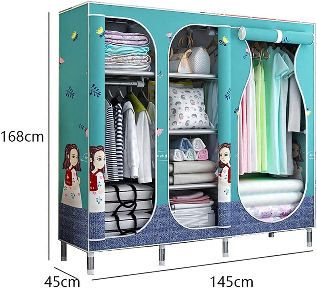 Portable Wardrobe Closet - Large Multifunctional Storage Organizer with Hangers, Space Saving Bedroom Closet for Clothes & Accessories | Perfect for Small Spaces, Dorms, Apartments & Travel