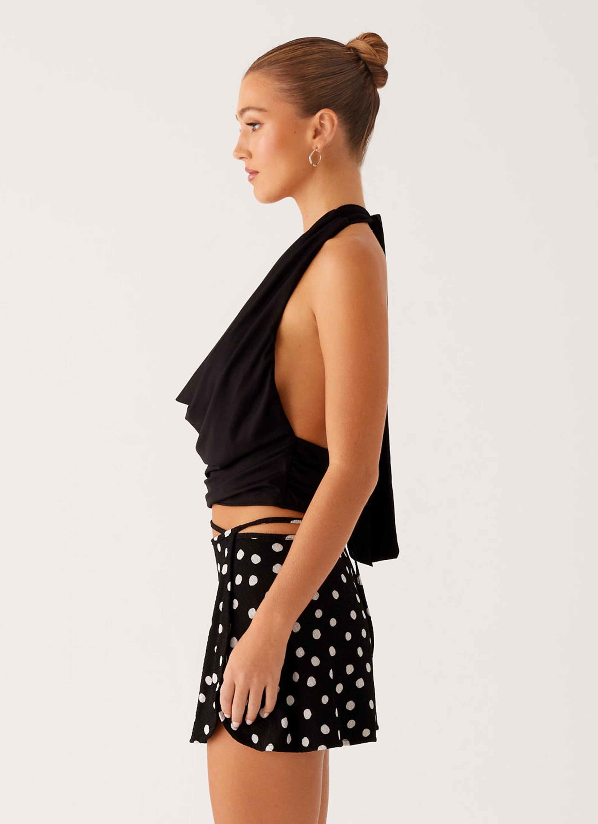 Ashi Cowl Neck Top for Women - Soft Stretchy Black Long Sleeve Shirt | Perfect for Work, Date Night & Layering