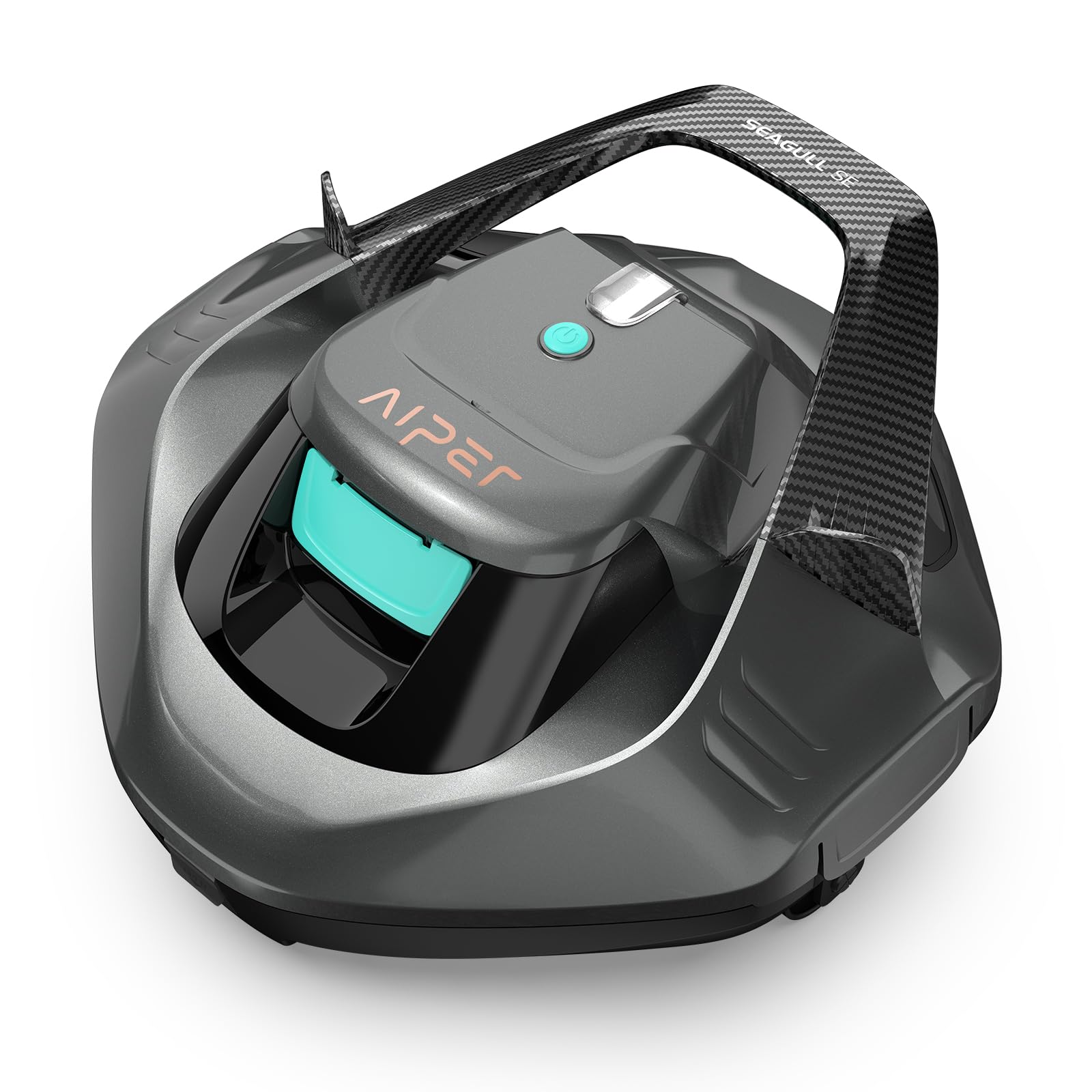 AIPER Seagull SE Cordless Robotic Pool Cleaner - Dual-Drive Motor Automatic Pool Vacuum with Self-Parking | Lightweight Design for Above Ground & Inground Pools up to 40ft | 90 Min Runtime | Ideal for Residential Backyard, Vacation Homes & Community Swimming Pools