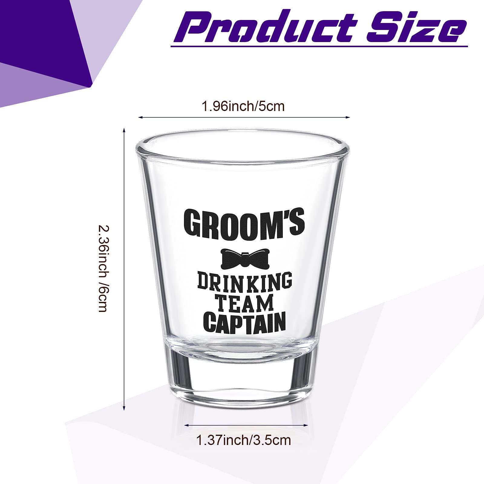12-Piece 2 oz Groomsmen Shot Glasses Set - Wedding Party Drinking Cups for Groom's Team, Best Man & Bridal Party - Perfect for Bachelor Parties, Rehearsal Dinners & Wedding Toasts